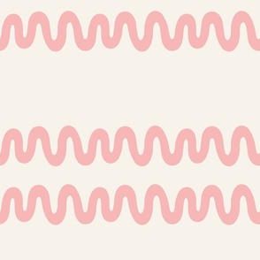  Wavy Lines | Large Scale | Pink on Off White