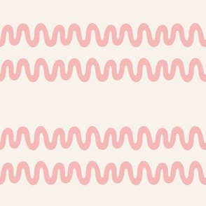  Wavy Lines | Medium Scale | Pink on Off White