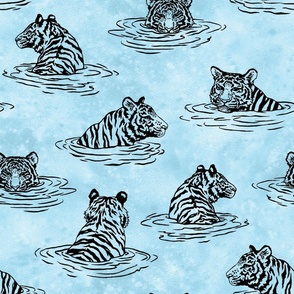 (large) Swimming Tigers