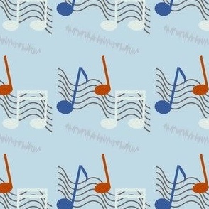music notes on blue background