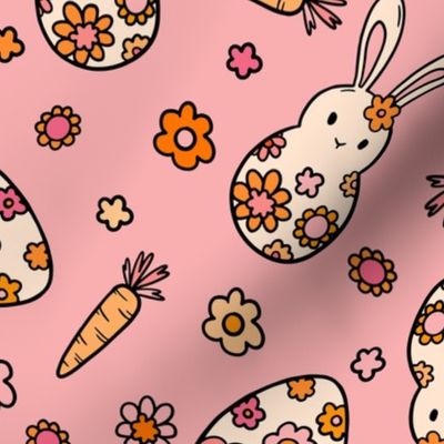 Large scale - Groovy Bunny Pink BG