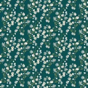 country daisies- Dark Blue Green