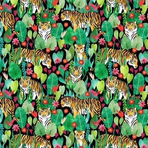Tigers in the Forest of the Night - tropical jungle tigers - medium scale