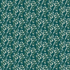 country daisies - Dark Blue Green (Medium Scale)