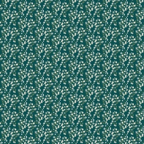 country daisies - Dark Blue Green (Small Scale)