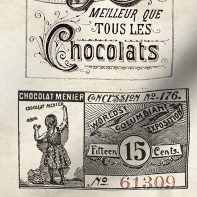 ANTIQUE FRENCH CHOCOLATE TYPOGRAPHY