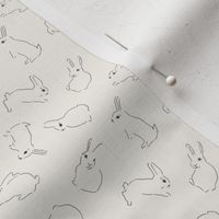 mini micro // Tossed Lineart bunnies rabbits Easter rabbits on bone