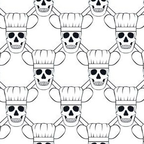 Chef Skull Design in White