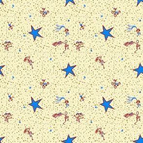 Stars and Stripes: Spattered Scatter Print Coordinate