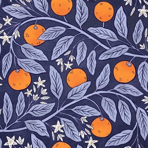 Art Nouveau Oranges At Night