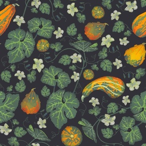 Cornucopia - decorative pumpkins and flowers