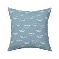 Pawfect angel vibes only funny dog lovers quote text design for cute puppies and dogs white on moody blue