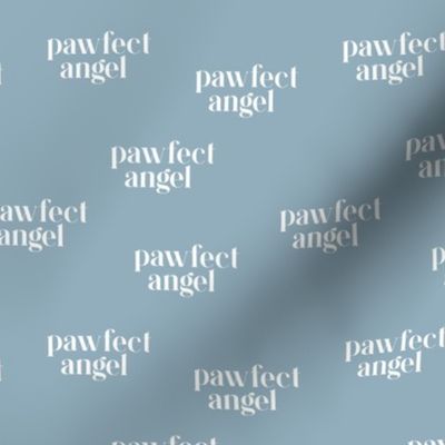 Pawfect angel vibes only funny dog lovers quote text design for cute puppies and dogs white on moody blue