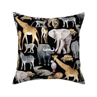 African Animals on Black - medium 