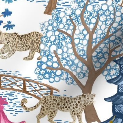 Custom Color Party Leopards in Pagoda Forest blue teal