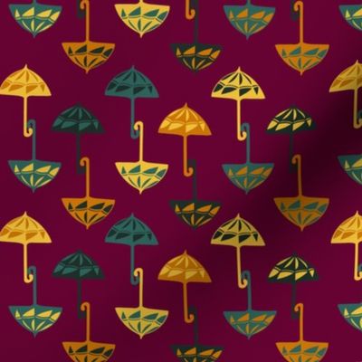 Yellow, green and orange vintage umbrellas - Medium scale