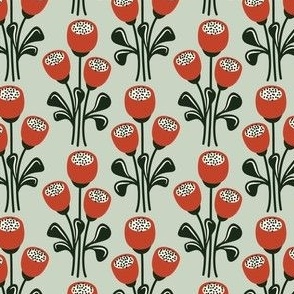 Pattern 0645 - Abstract flowers, red