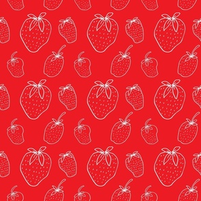 Strawberry - White outline red background-05
