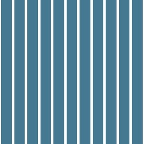 Vertical pin stripes on teal blue