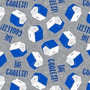 the coolest! - cooler - drink picnic cooler - blue on grey - LAD22