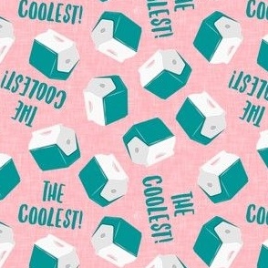 the coolest! - cooler - drink picnic cooler - teal on pink - LAD22
