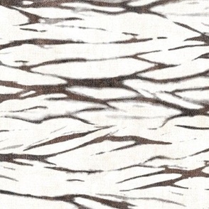 Shibori Zebra Stripes (large scale) | Animal print inspired tie dye, arashi shibori pattern, jungle print, tropical animal, zebra fabric in cream, cocoa and black.