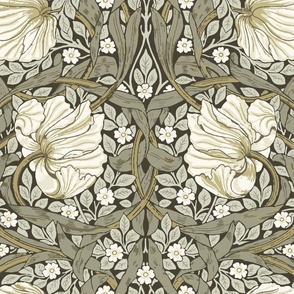 William Morris Pimpernel - 1333 large - Pimpernel Morris Sage and Cream