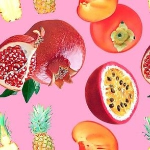 ripe juicy fruits in zero gravity