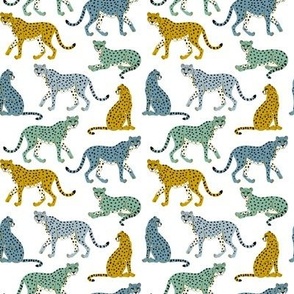 Cheetahs Blue Ochre Green -small