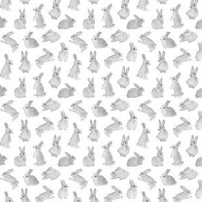 extra micro // gray bunny rabbits easter watercolor