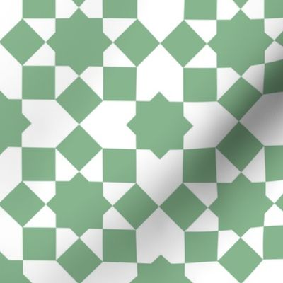 Islamic tiles geometrics jade green