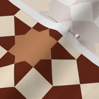 Islamic tiles geometrics mosaic brown orange cream