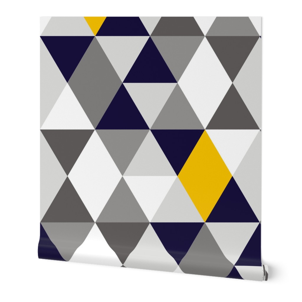 Geo Mod Navy Yellow Grey