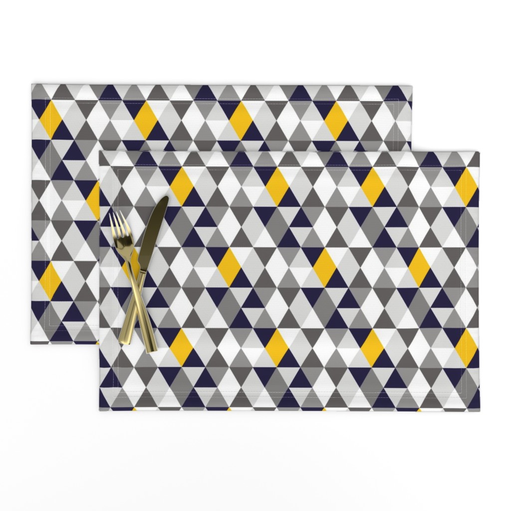 Geo Mod Navy Yellow Grey