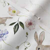 Springtime Easter Bunnies / White