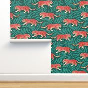 Tigers - extra large - pink, red, and teal