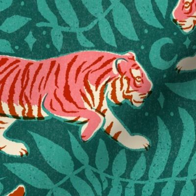 Tigers - extra large - pink, red, and teal