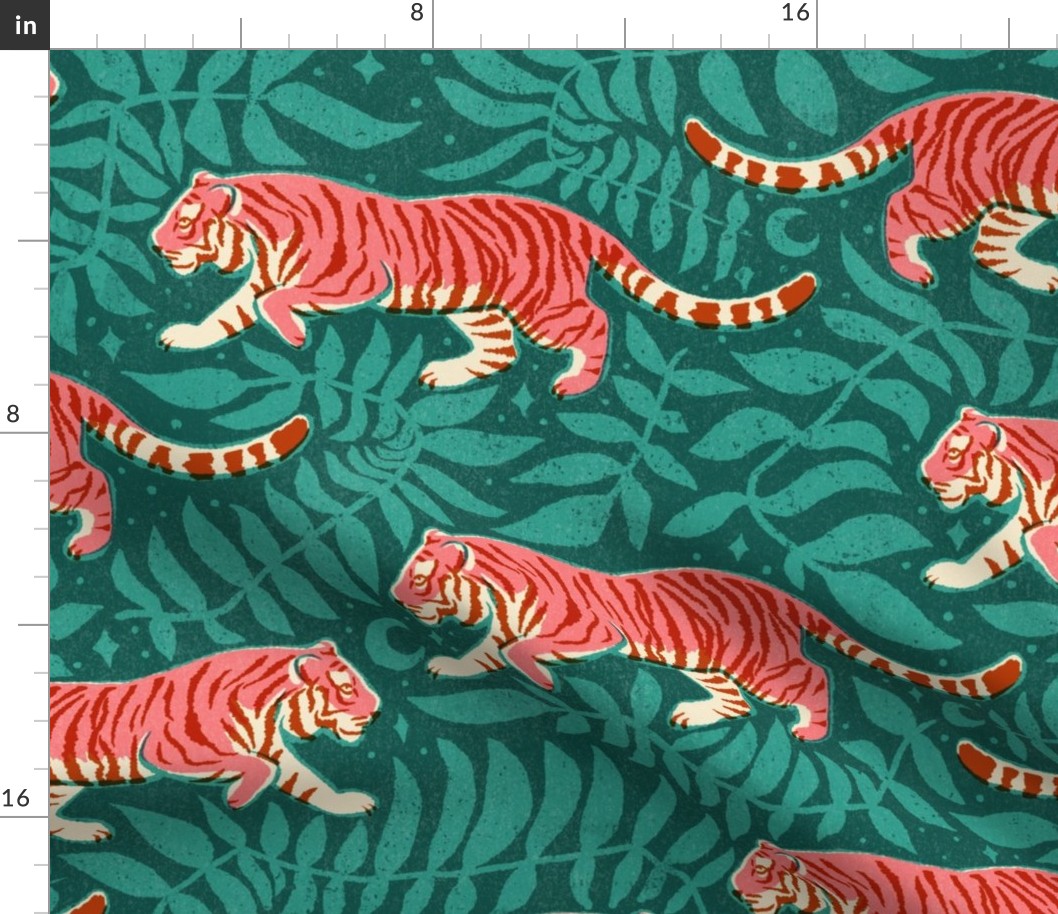 Tigers - extra large - pink, red, and teal