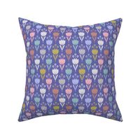 Spring Tulips Floral Garden Botanical in Pastel Cottage Colours on Very Peri Purple - SMALL Scale - UnBlink Studio by Jackie Tahara