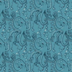 Large Royal Octopus, Turquoise by Brittanylane