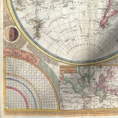 1791 WORLD MAP FROM LONDON