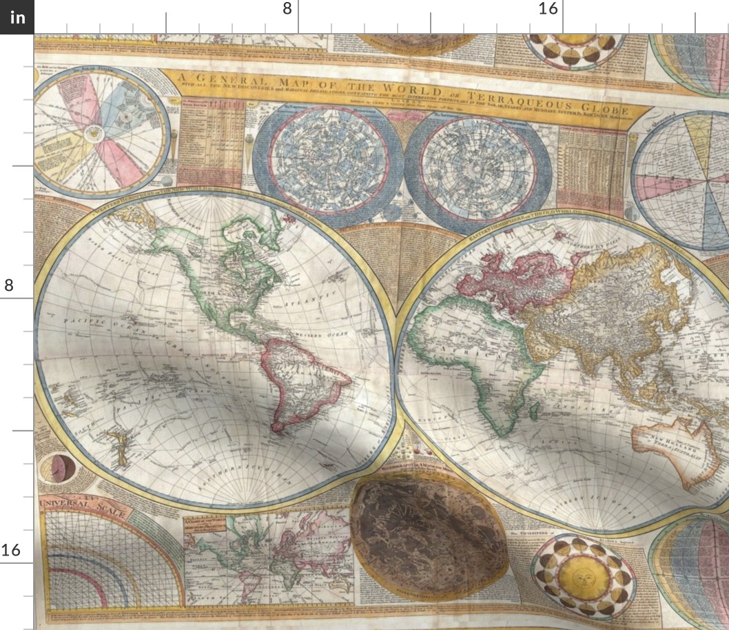 1791 WORLD MAP FROM LONDON
