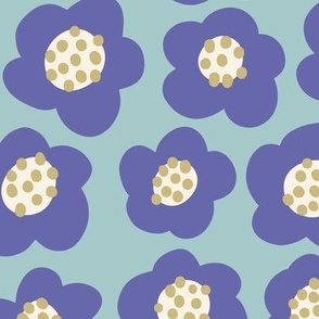 Blob flowers - Very Peri / Eggshell Blue - Large Scale