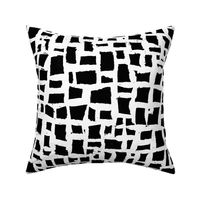 Abstract Painted Squares Black White