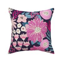 Large Purple Florals Dark