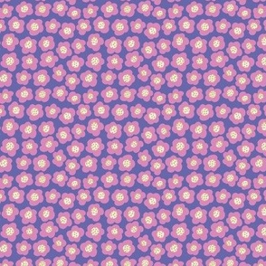 Blob flowers - Very Peri / Fushia (microscale)