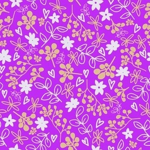 Flower Love Purple Yellow