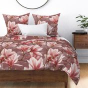 LARGE magnolia | dark blush pink  | watercolor Velvet collection