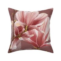 LARGE magnolia | dark blush pink  | watercolor Velvet collection