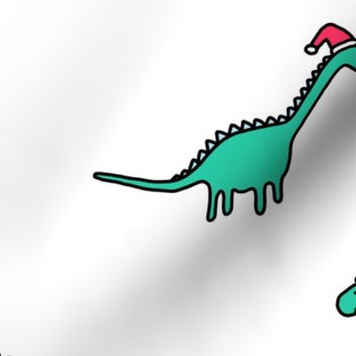 Christmas Dinosaur (white)